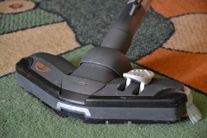 vacuming of a home carpet